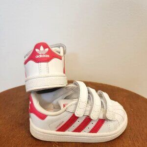 Adidas Superstar Baby Toddler Shoes  White Pink Size 5